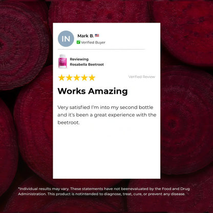 Rosabella Organic Beet Root Capsules - 1300mg Beet Root Powder Aids Healthy Circulation & Vitality, Non-GMO, Beet Root Supplement - 60 Capsules, 30-Day Supply
